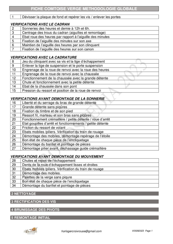 Comtoise verge méthodologie globale
